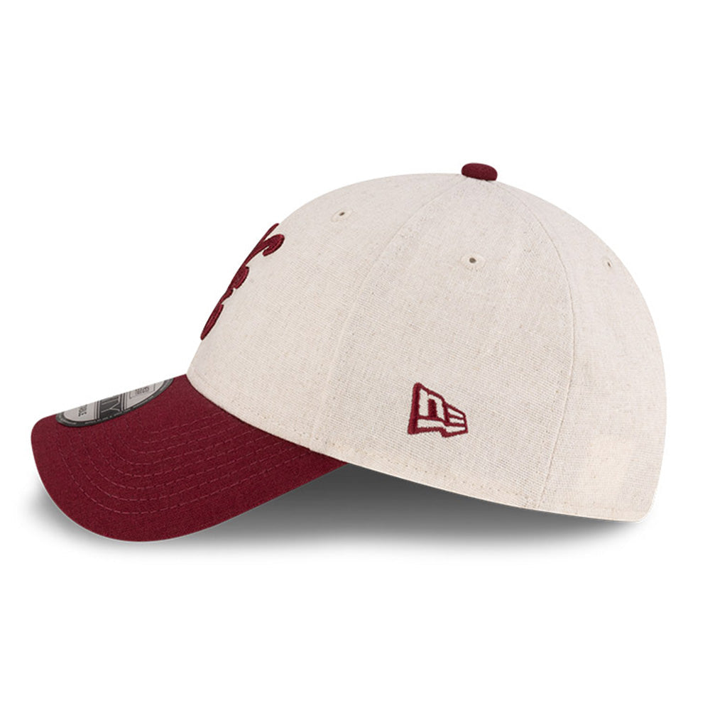 new era script linen stone maroon 9forty adjustable cap side