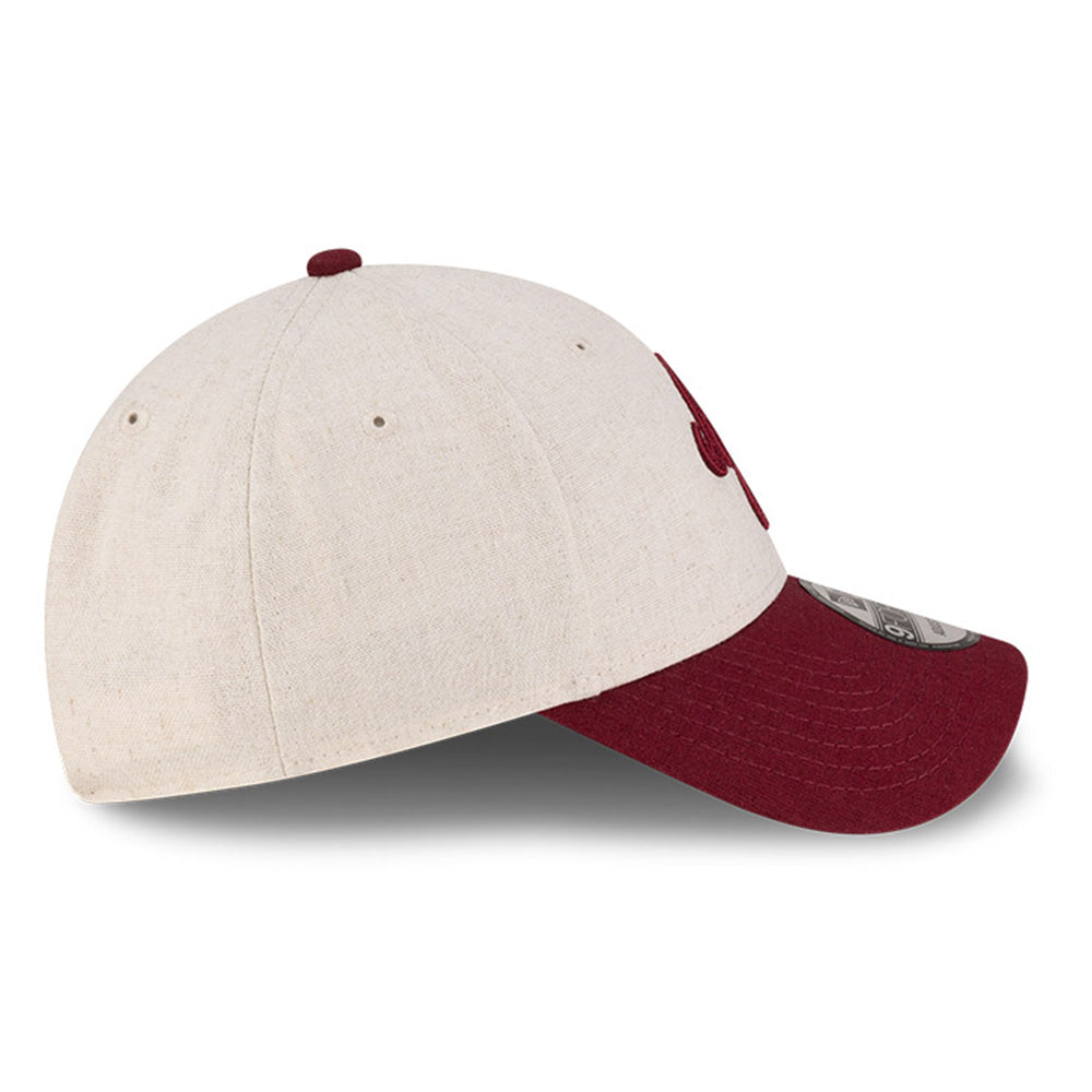new era script linen stone maroon 9forty adjustable cap opposite side or other angle view