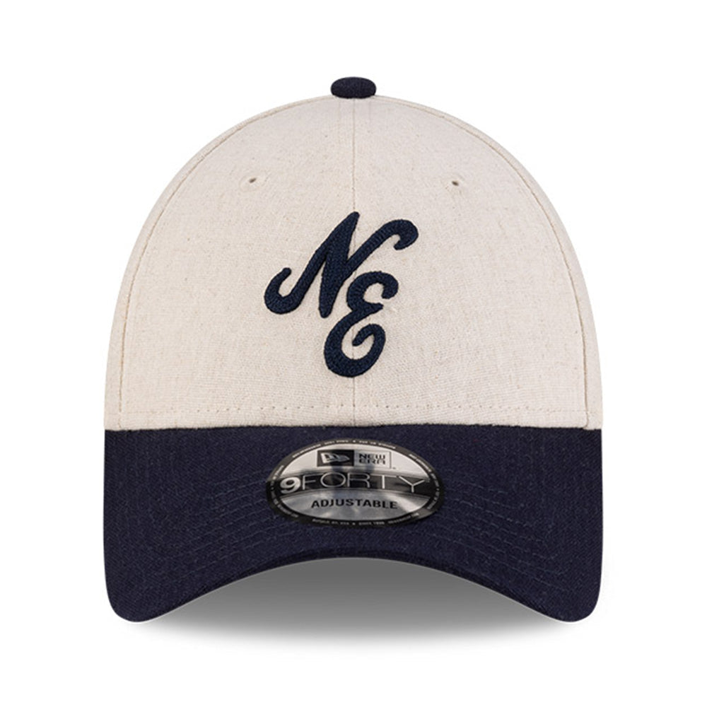 new era script linen stone navy 9forty adjustable cap opposite