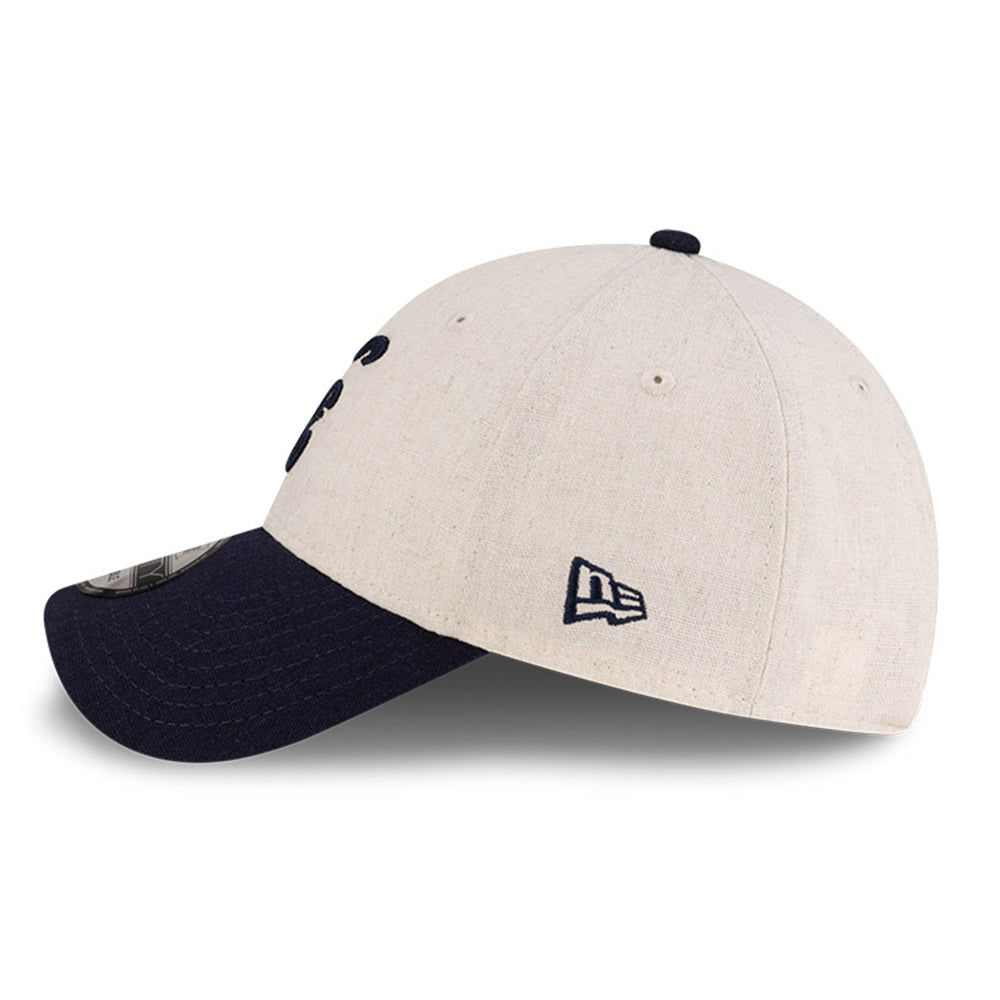 new era script linen stone navy 9forty adjustable cap side