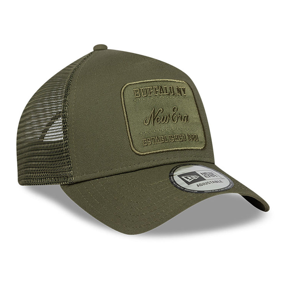 script tonal patch new olive 9forty e frame trucker snapback cap logo and print