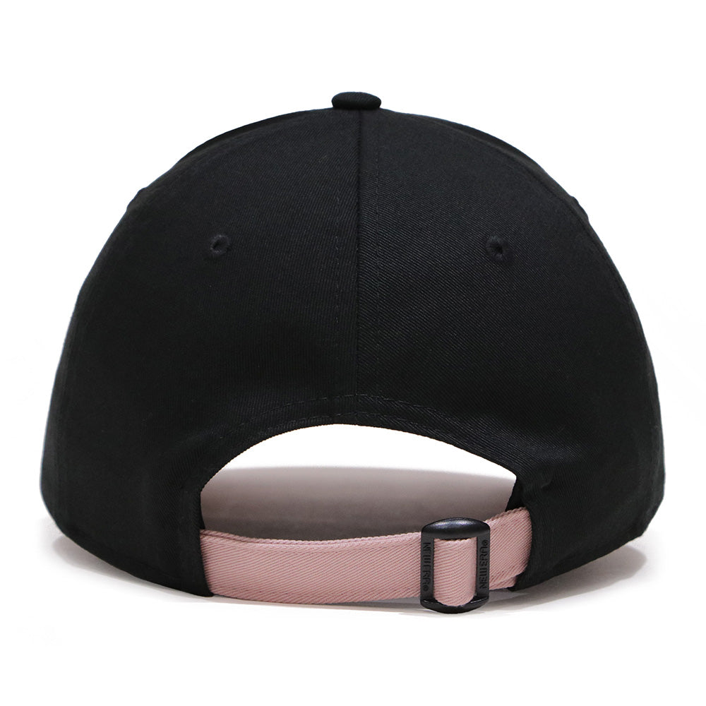 new era paris saint germain football club black contrast uv 9forty adjustable cap detail and color