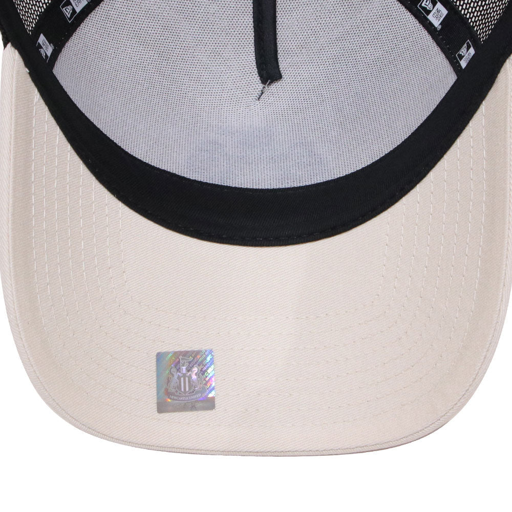 new era newcastle united fc light cream 9forty e frame trucker cap angle