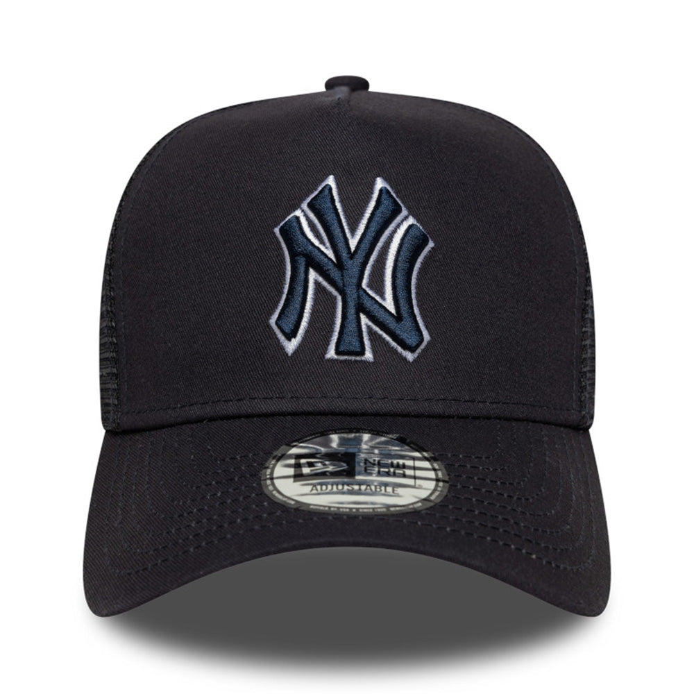 new era new york yankees team outline navy 9forty e frame trucker adjustable cap side