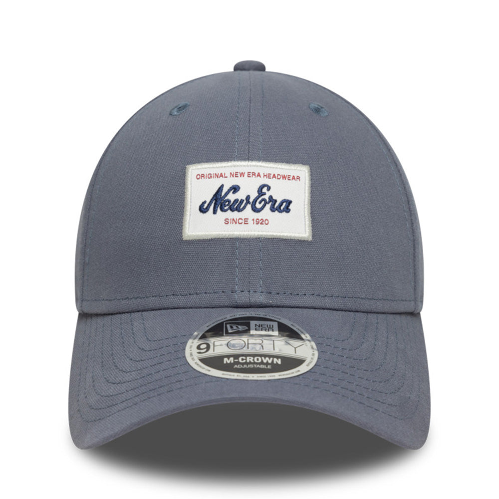 new era script patch muted indigo 9forty m crown adjustable cap font