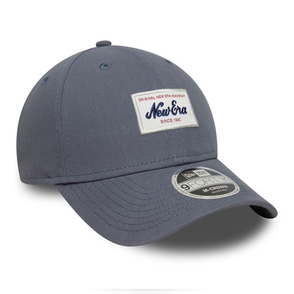 new era script patch muted indigo 9forty m crown adjustable cap opposite