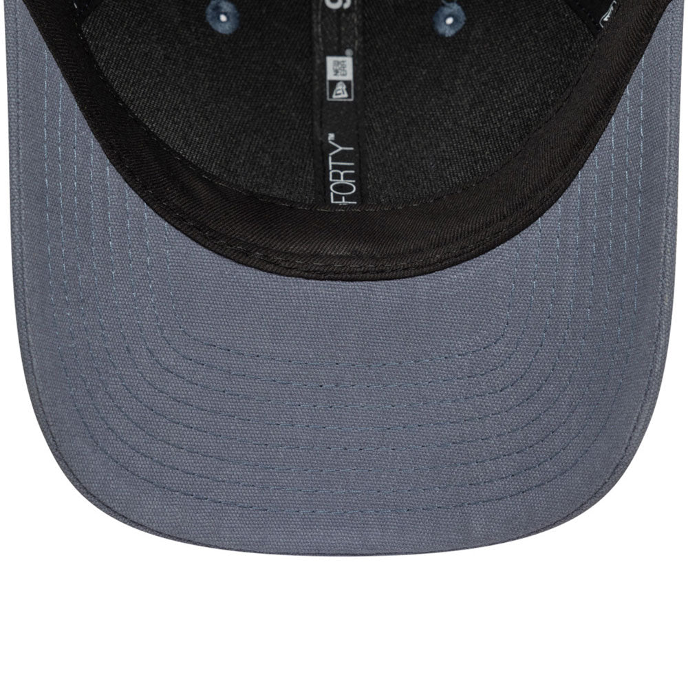 new era script patch muted indigo 9forty m crown adjustable cap under brim
