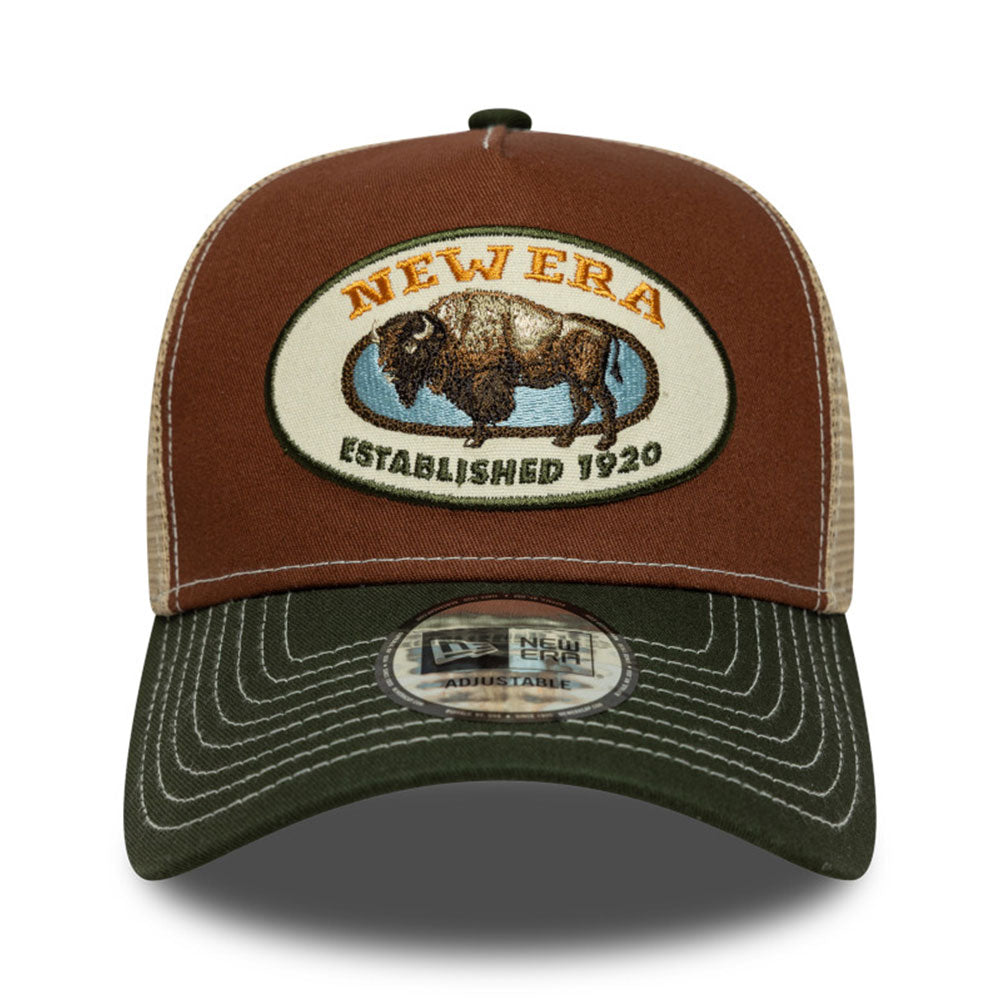 animal patch deep auburn 9forty e frame trucker cap opposite