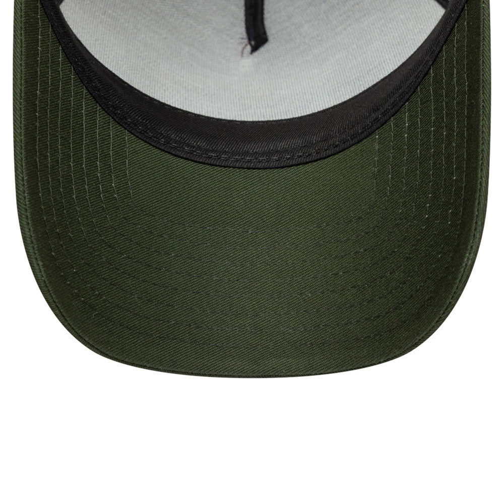 animal patch deep auburn 9forty e frame trucker cap detail and color