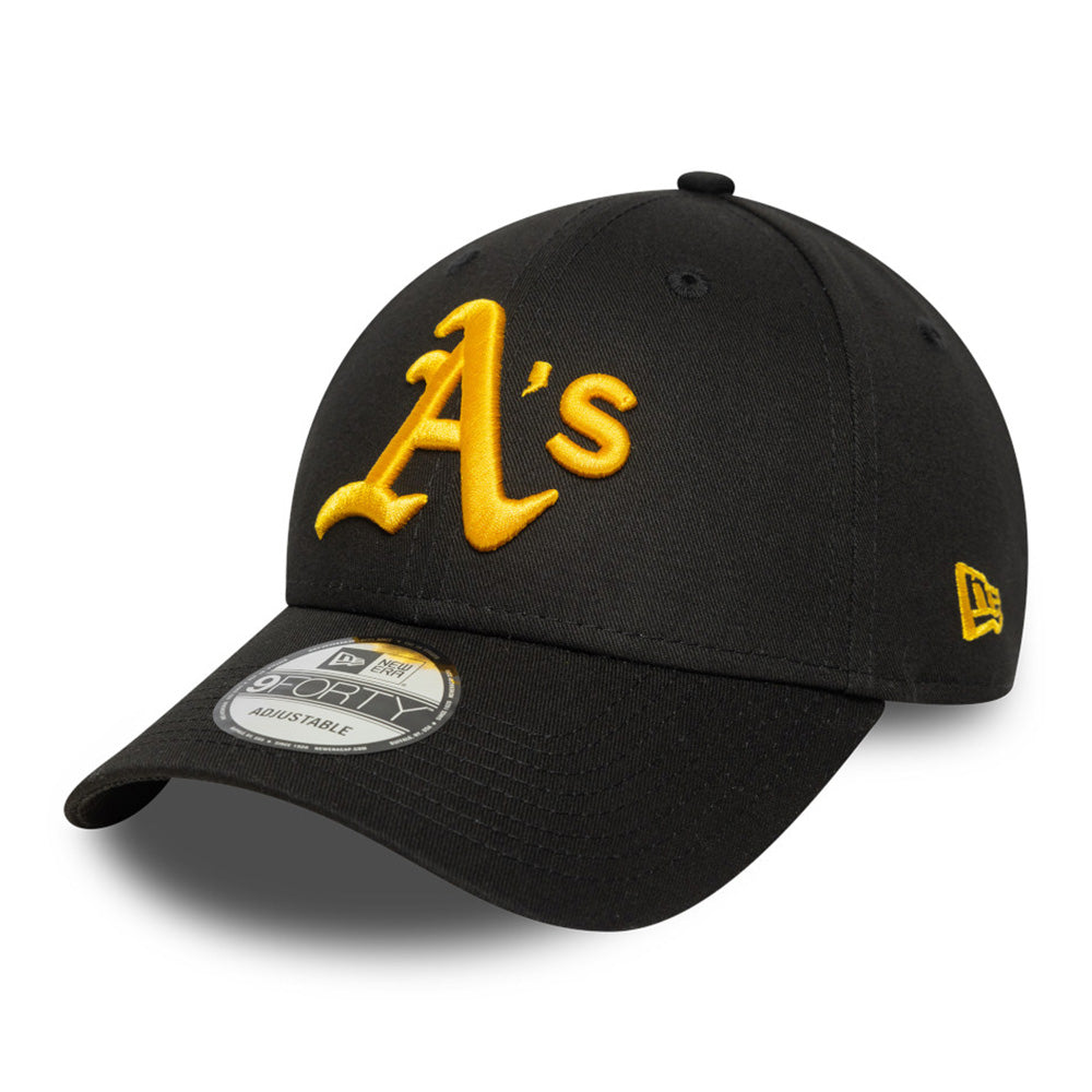 new era oakland athletics side patch black 9forty adjustable cap side