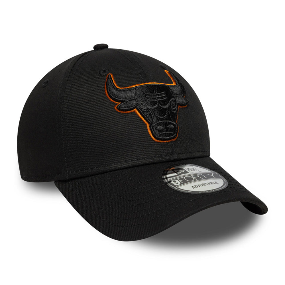 chicago bulls team outline black 9forty adjustable caps logo and print