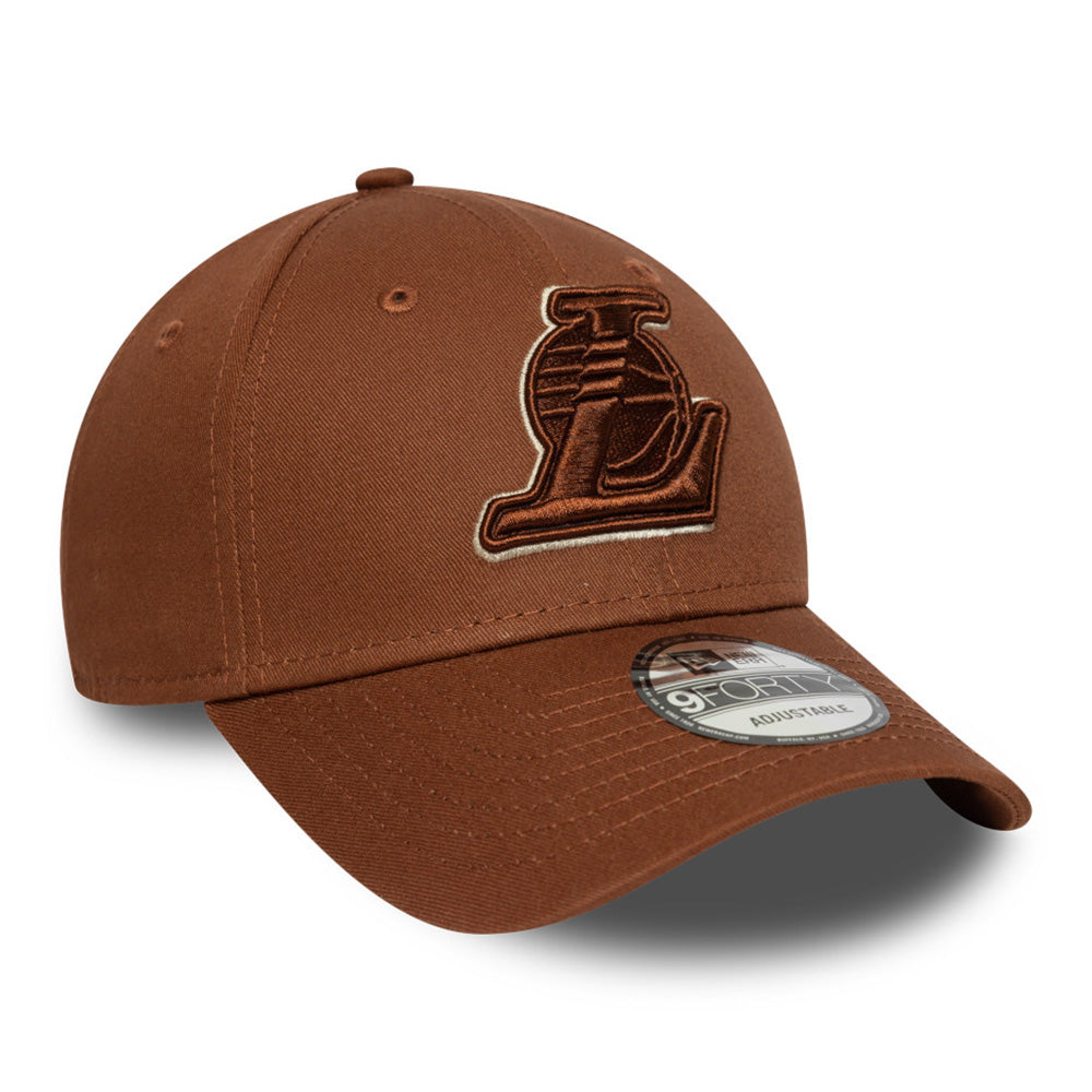 los angeles lakers team outline deep auburn 9forty adjustable cap logo and print