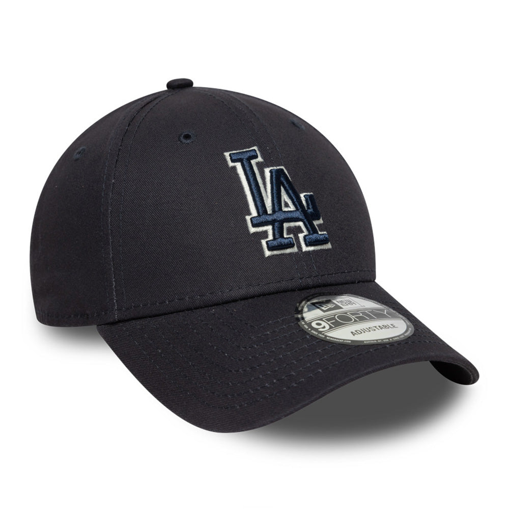 los angeles dodgers team outline navy 9forty adjustable cap logo and print