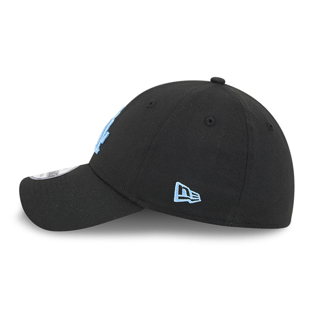 new era los angeles dodgers q325 sky blue black 39thirty stretch fitted cap side