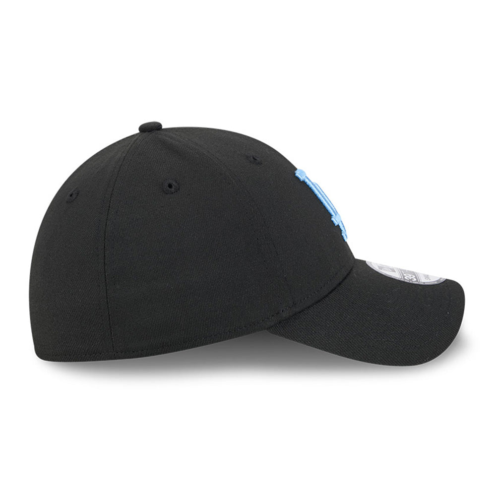 new era new york yankees q325 sky blue black 39thirty stretch fitted cap opposite side or other angle view