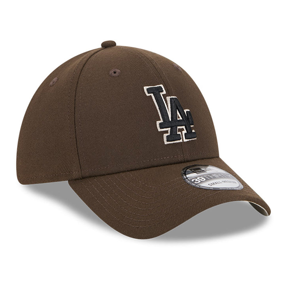 los angeles dodgers walnut black stone 39thirty stretch adjustable cap logo and print