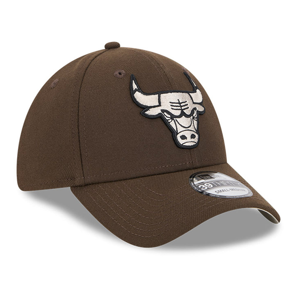 chicago bulls walnut black stone 39thirty stretch adjustable cap logo and print