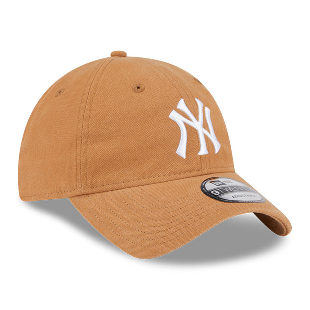 new era new york yankees vintage canvas light bronze 9twenty adjustable cap logo and print
