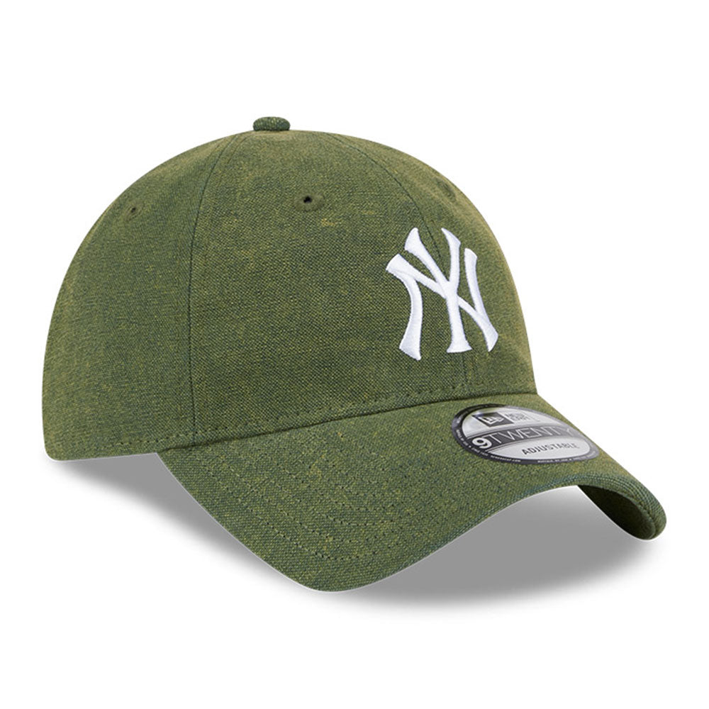 new era new york yankees vintage canvas dark green 9twenty adjustable cap logo and print