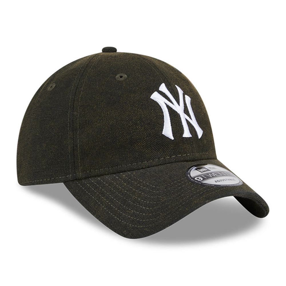new era new york yankees vintage canvas black 9twenty adjustable cap logo and print