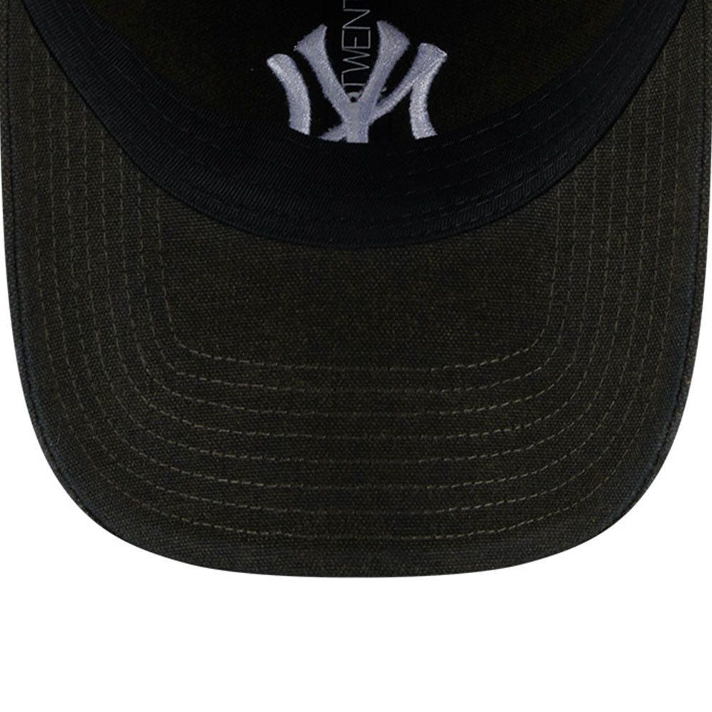 new era new york yankees vintage canvas black 9twenty adjustable cap detail and color