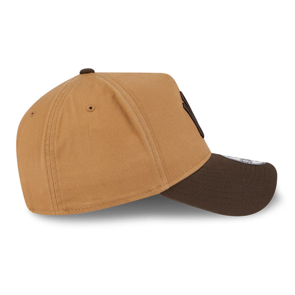 new york yankees two shade wash wheat 9forty a frame adjustable cap side