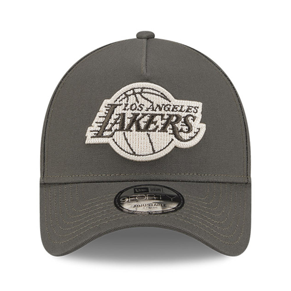 los angeles lakers moss canvas chainstitching dark moss 9forty a frame adjustable cap opposite