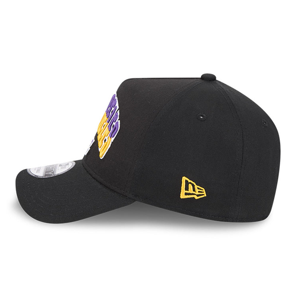 new era los angeles lakers nba arch black 9forty a frame adjustable cap side
