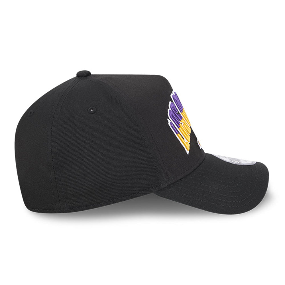 new era los angeles lakers nba arch black 9forty a frame adjustable cap opposite side or other angle view