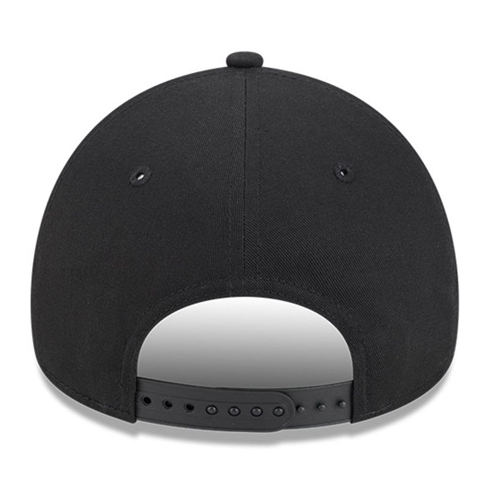 new era los angeles lakers nba arch black 9forty a frame adjustable cap detail and color