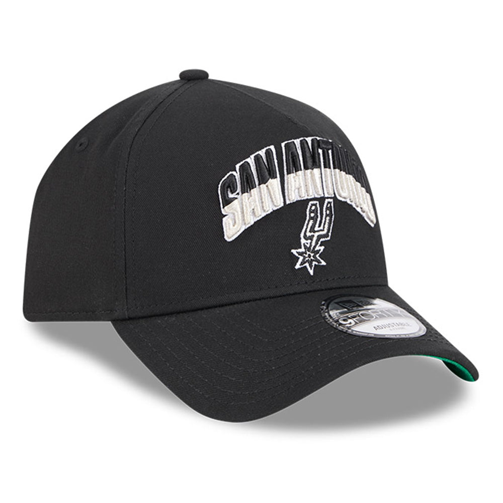 new era san antonio spurs nba arch black 9forty a frame adjustable cap logo and print