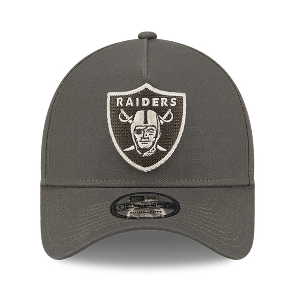 las vegas raiders moss canvas chainstitching dark moss 9forty a frame adjustable cap opposite