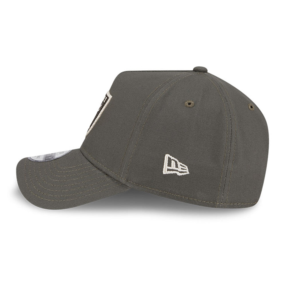 las vegas raiders moss canvas chainstitching dark moss 9forty a frame adjustable cap side