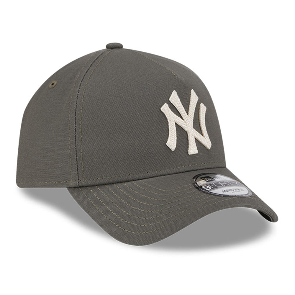 new york yankees moss canvas chainstitching dark moss 9forty a frame adjustable cap logo and print