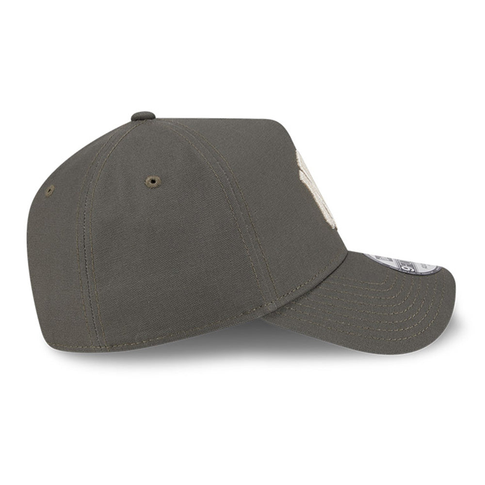 new york yankees moss canvas chainstitching dark moss 9forty a frame adjustable cap side