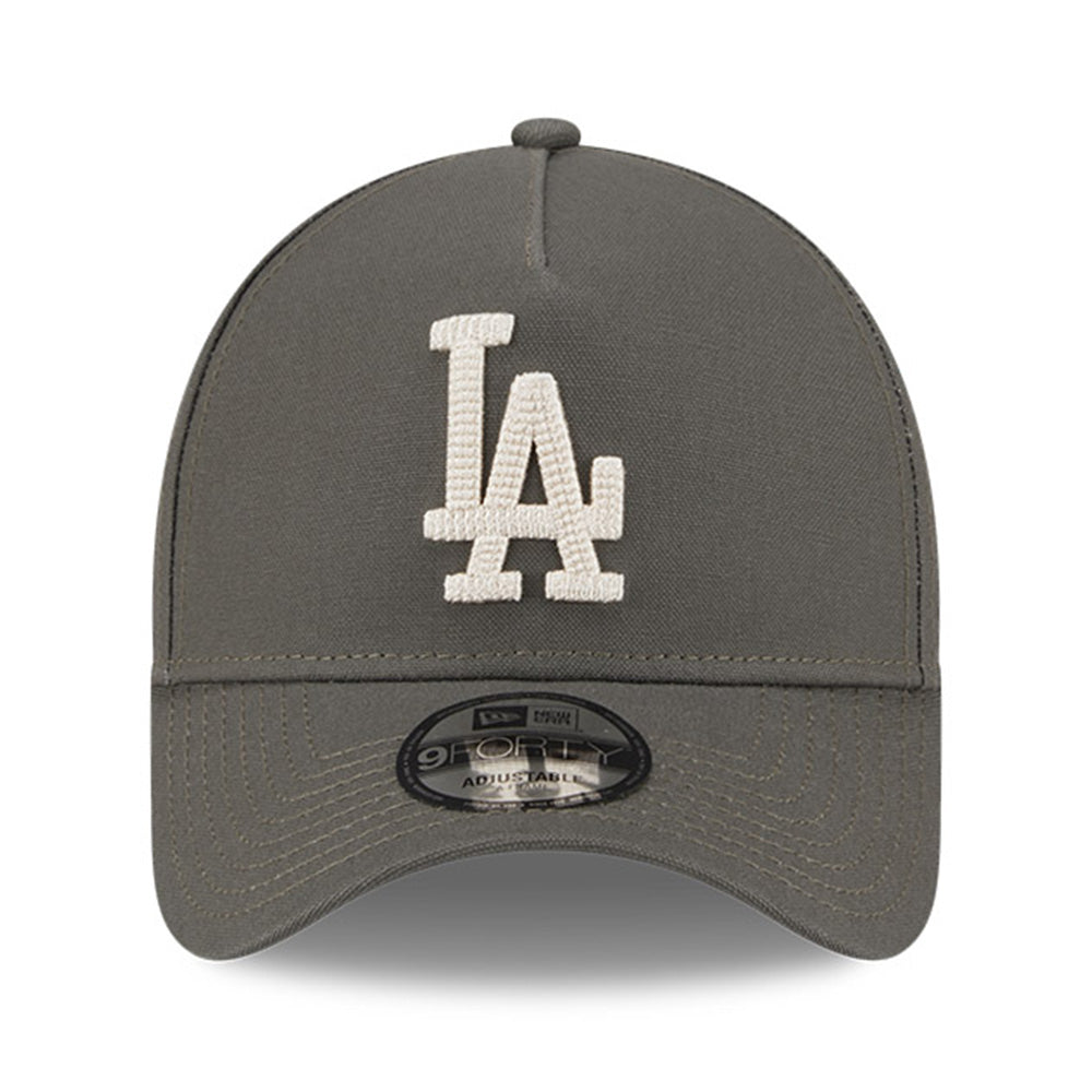 los angeles dodgers moss canvas chainstitching dark moss 9forty a frame adjustable cap other side