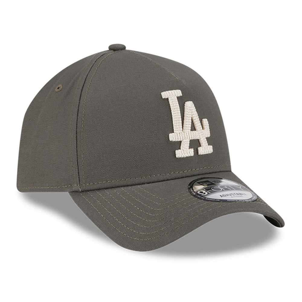 los angeles dodgers moss canvas chainstitching dark moss 9forty a frame adjustable cap opposite