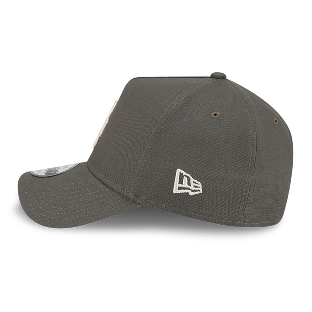 los angeles dodgers moss canvas chainstitching dark moss 9forty a frame adjustable cap side