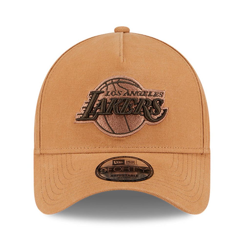 new era los angeles lakers washed canvas bronze 9forty a frame adjustable cap opposite