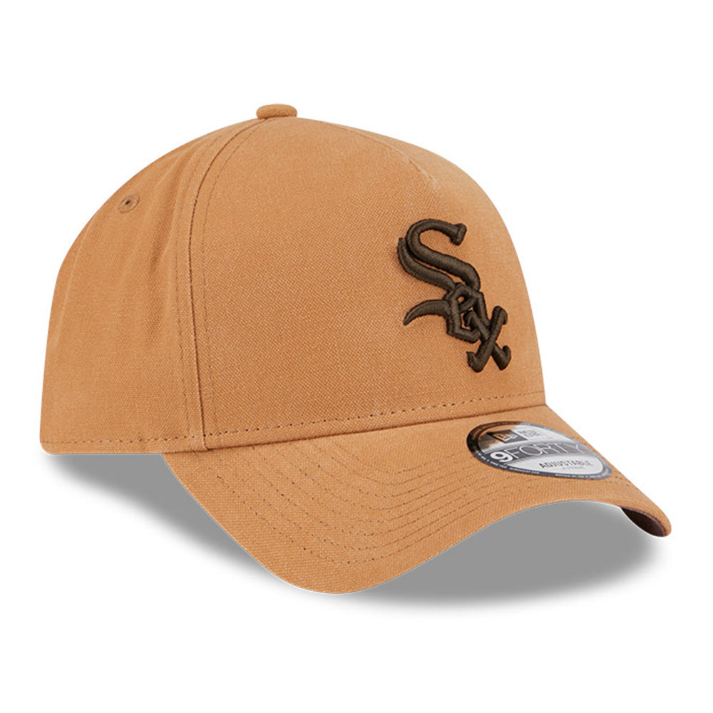 new era chicago white sox washed canvas bronze 9forty a frame adjustable cap logo and print
