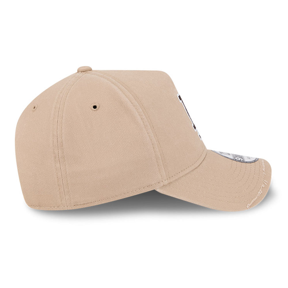 new era los angeles dodgers visor distress camel 9forty a frame adjustable cap side