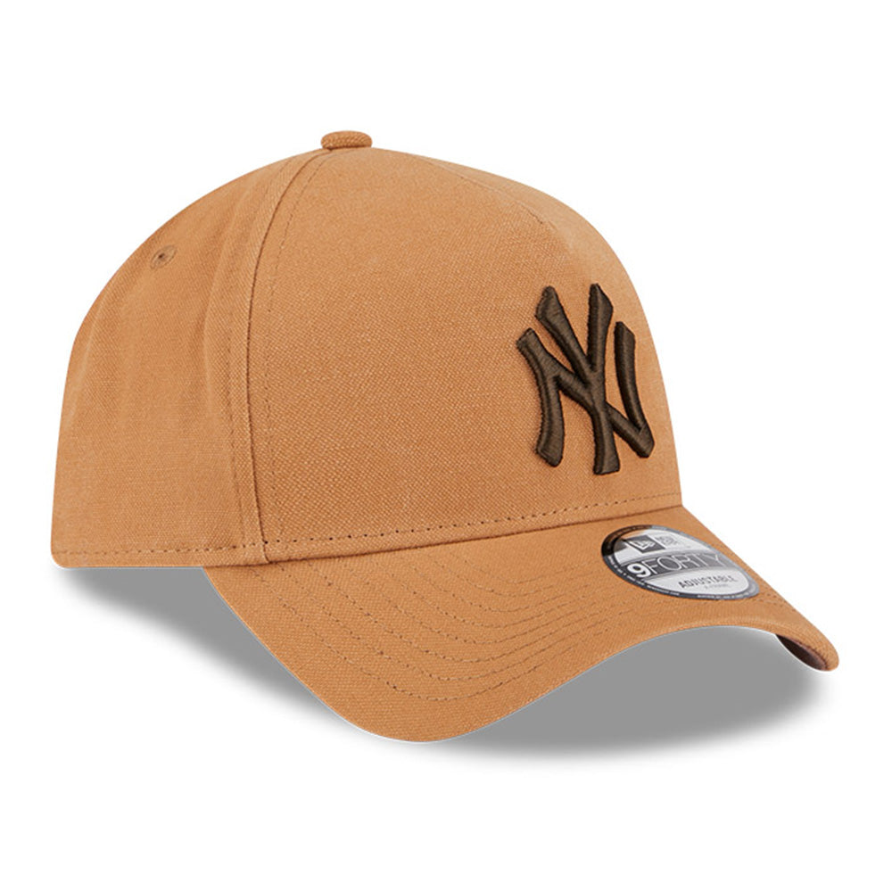 new era new york yankees washed canvas bronze 9forty a frame adjustable cap logo and print