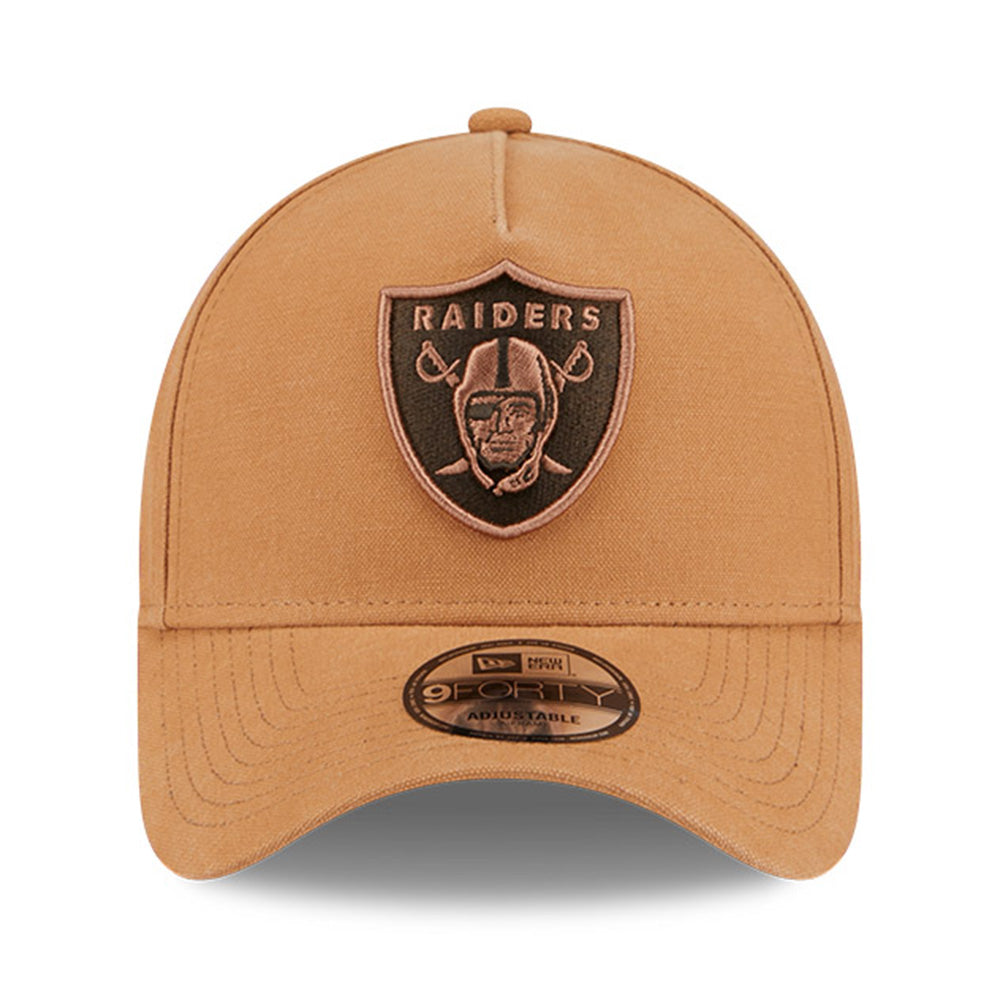 new era las vegas raiders washed canvas bronze 9forty a frame adjustable cap opposite