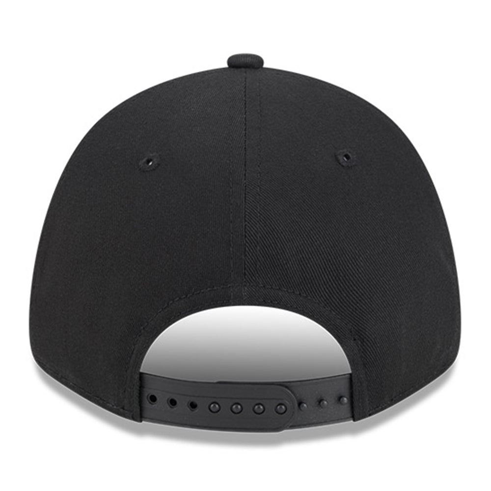 las vegas raiders black metallic q325 9forty snapback cap back angle