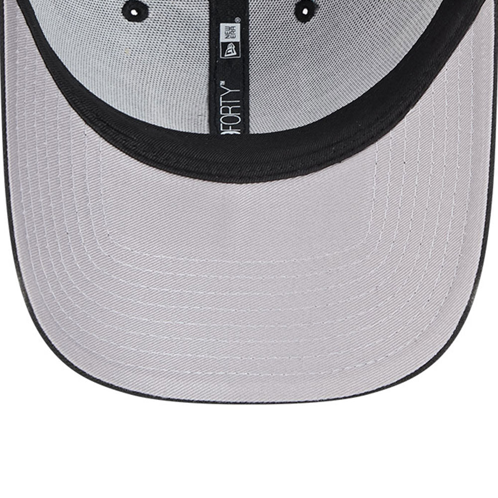 las vegas raiders black metallic q325 9forty snapback cap detail and color
