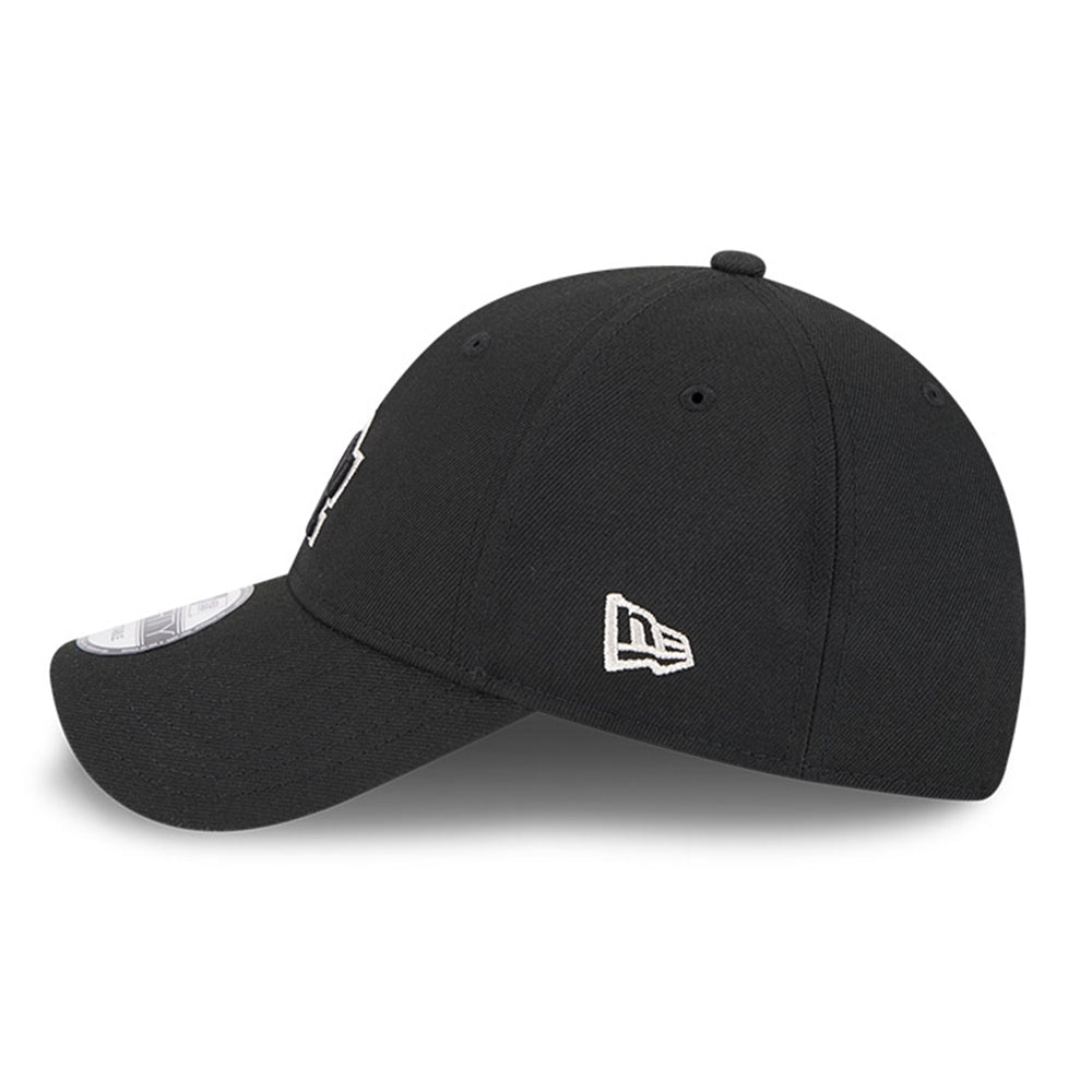 los angeles dodgers black metallic q325 9forty snapback cap side