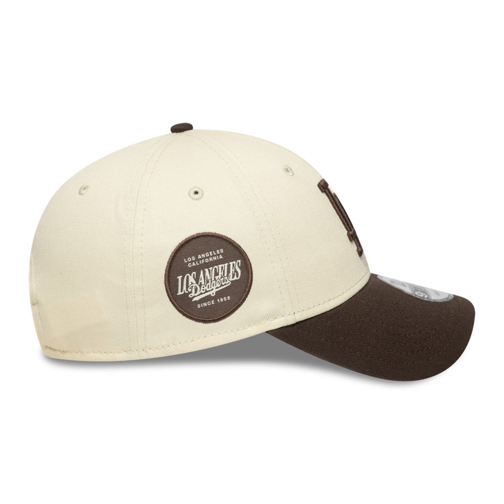 los angeles dodgers side patch light cream 9forty adjustable cap side