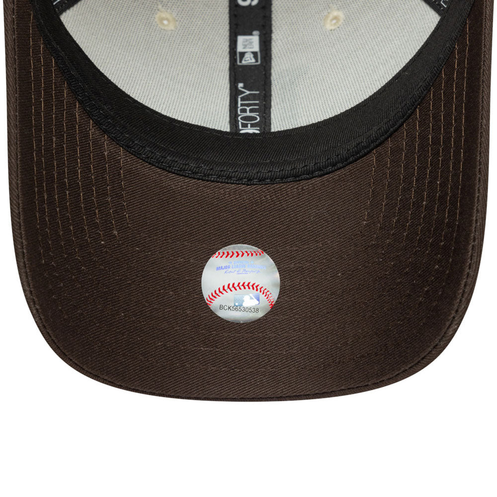 los angeles dodgers side patch light cream 9forty adjustable cap detail and color