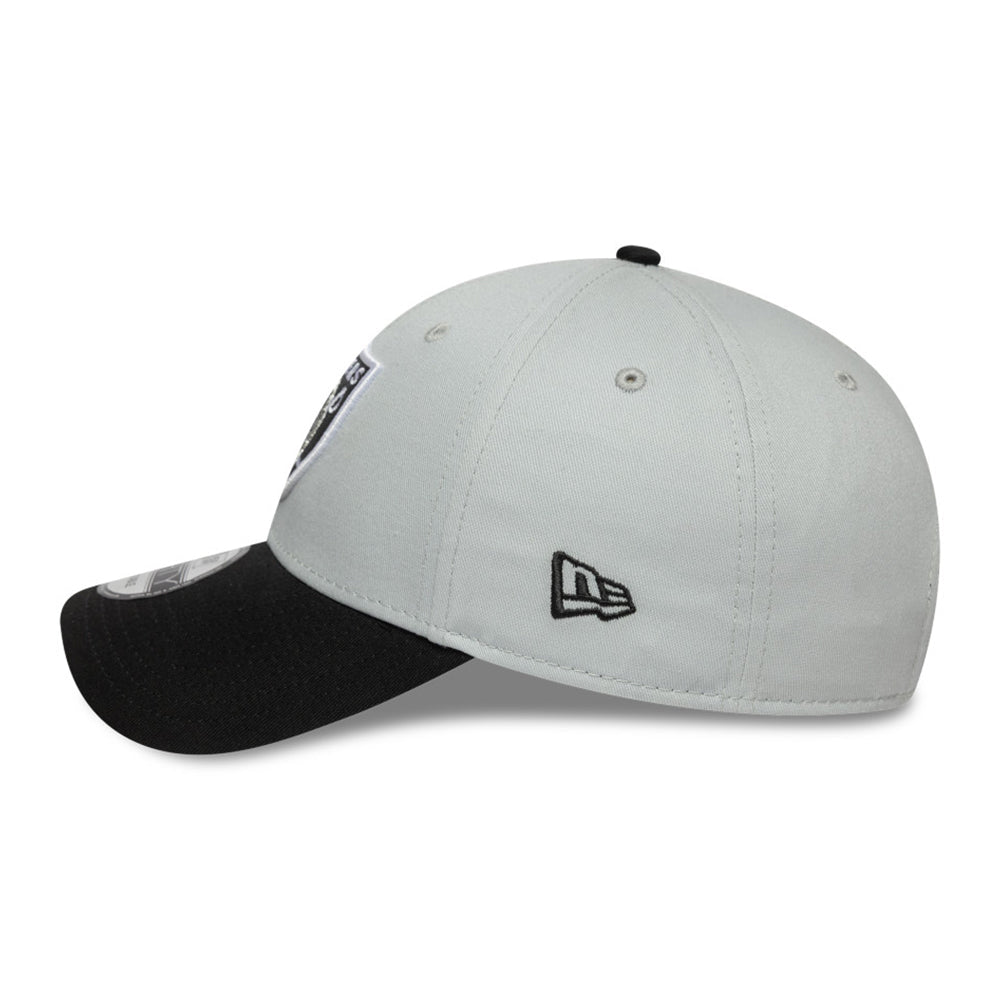 las vegas raiders side patch snow grey 9forty adjustable cap side