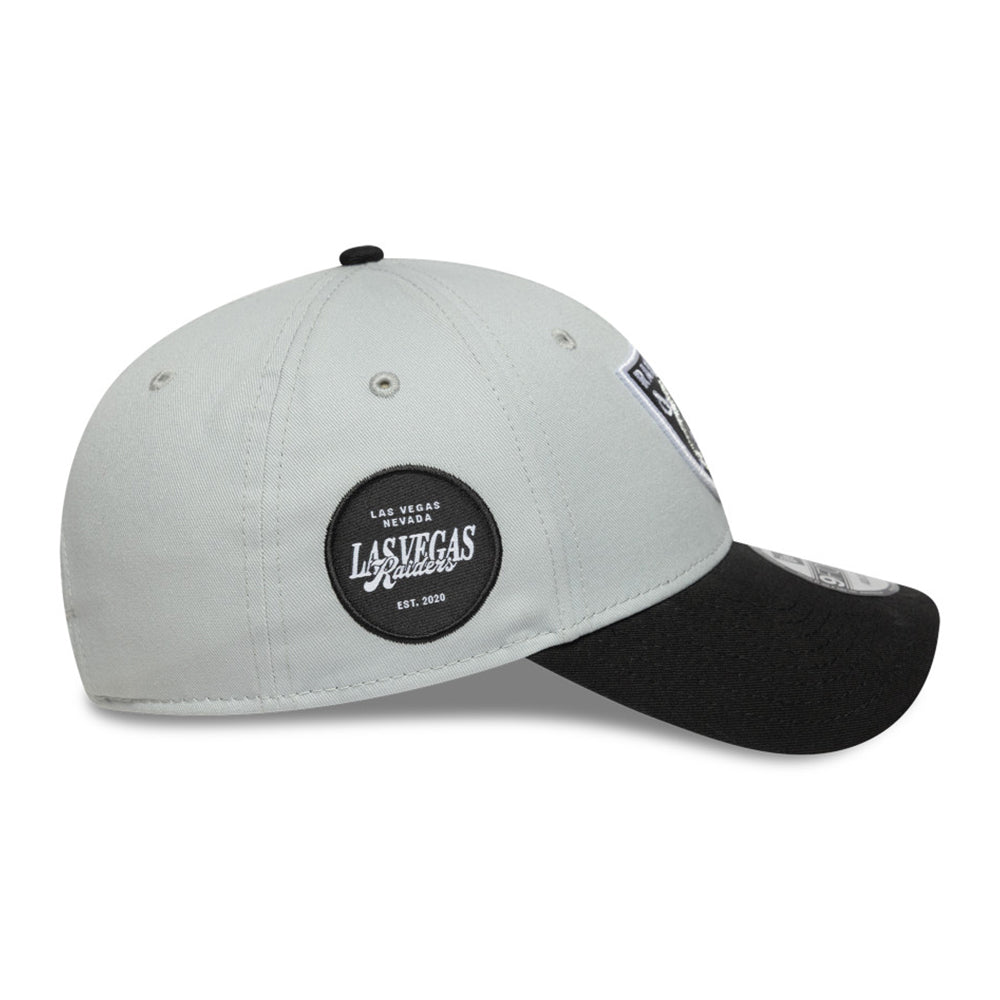 las vegas raiders side patch snow grey 9forty adjustable cap other side